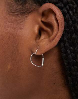 large heart hoop earrings in sterling silver
