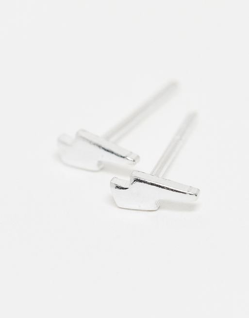 Kingsley Ryan lighting bolt stud earrings in sterling silver, 2 of 3