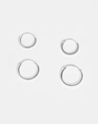 Kingsley Ryan - Lot de 2 paires de créoles en argent massif-Argenté