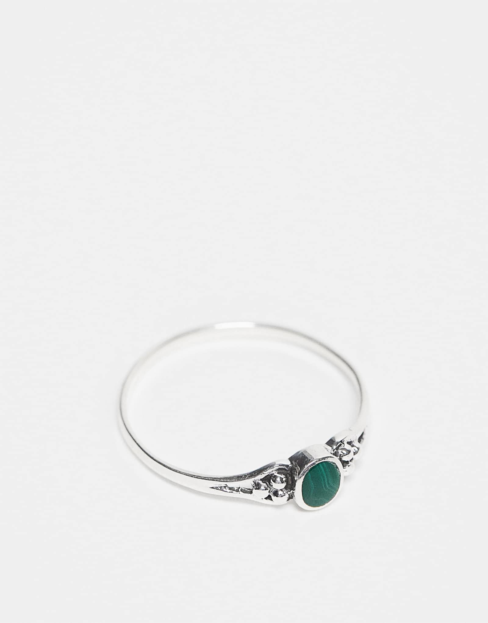 Овальное кольцо с малахитом Kingsley Ryan из чистого серебра