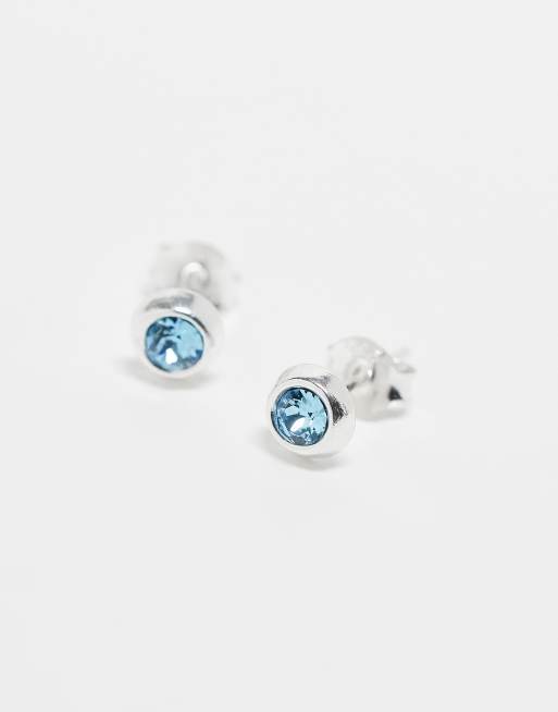 Kingsley Ryan march birthstone aqua crystal stud earrings, 2 of 3