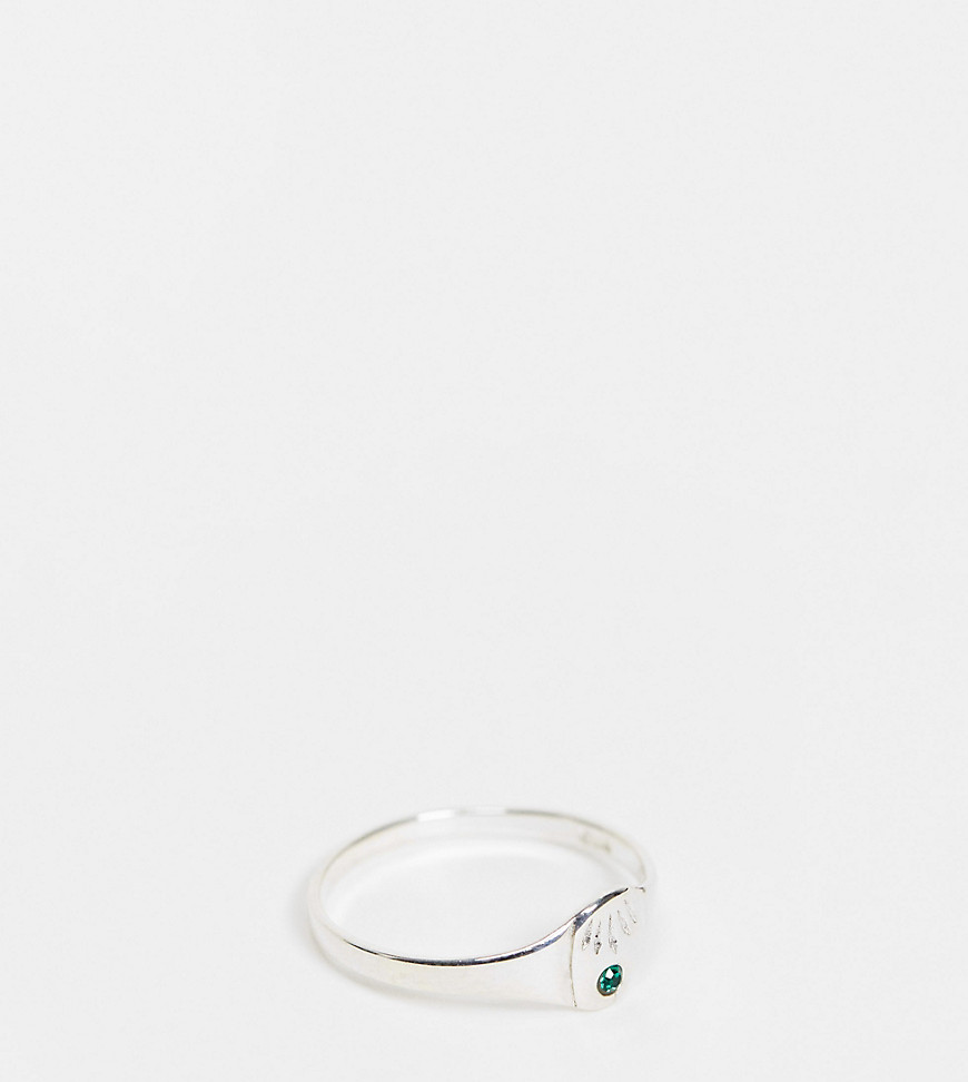 Kingsley Ryan may birthstone ring in sterling silver with emerald crystal