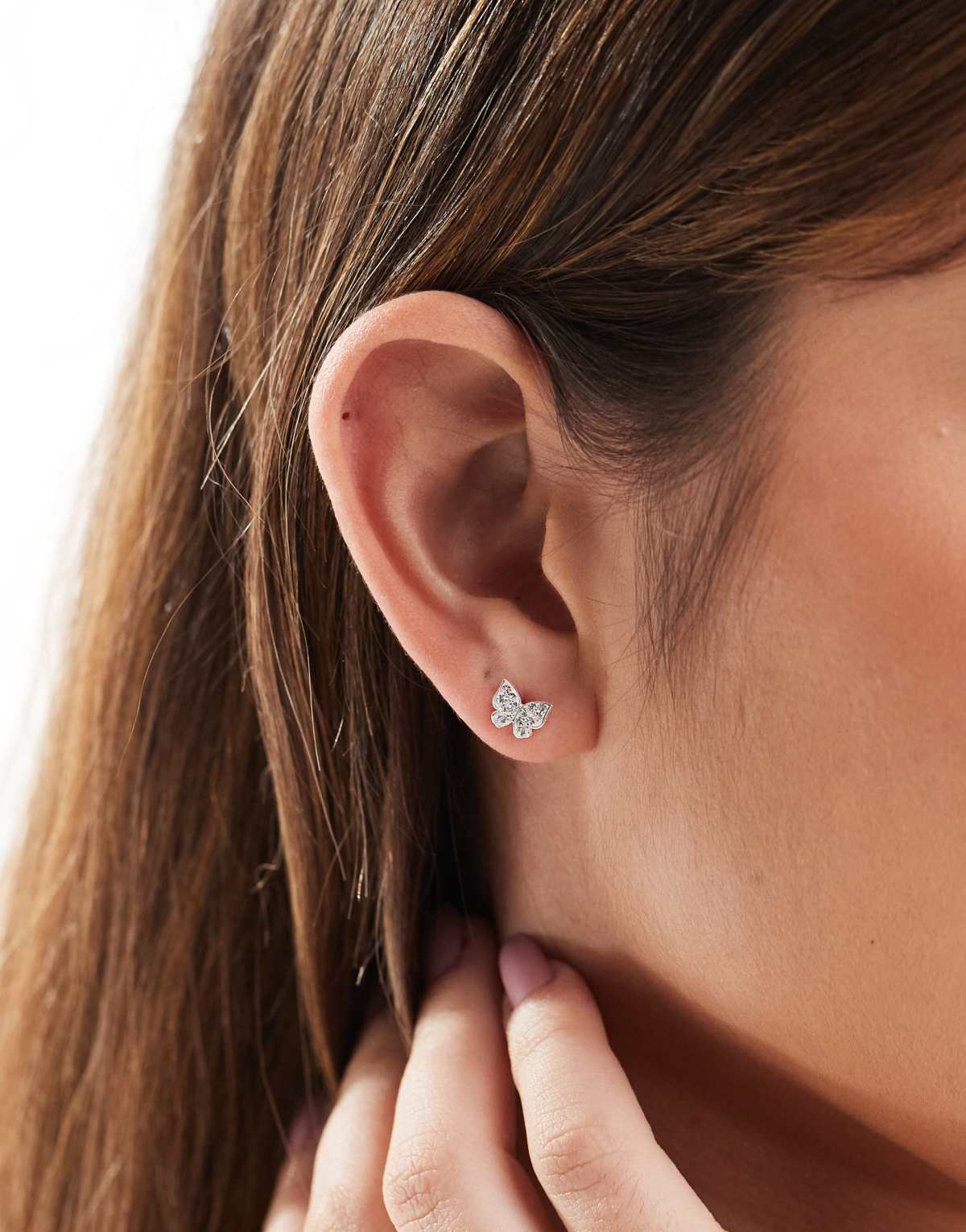 Kingsley Ryan multi gem set butterfly stud earrings in sterling silver