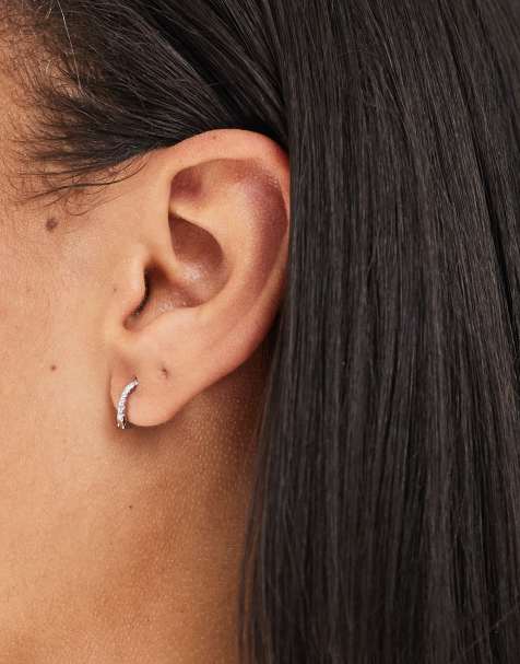Kingsley Ryan multi gemset hoop earrings in sterling silver - view 1
