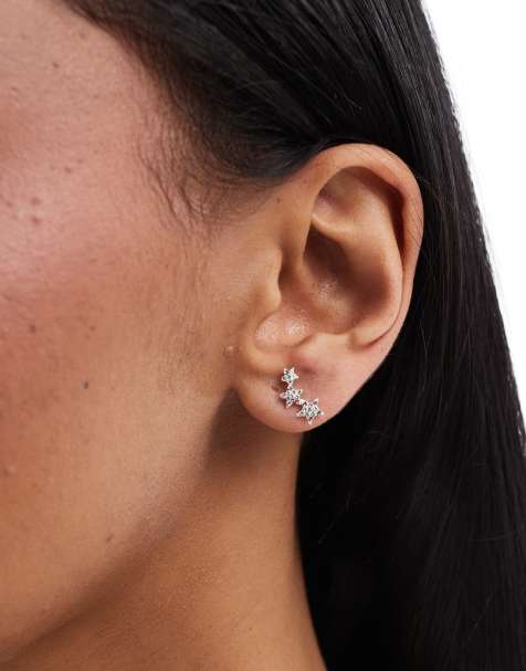 Kingsley Ryan multigem star crawler earrings in sterling silver - view 1
