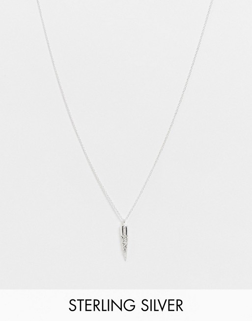Kingsley Ryan multirow necklace in sterling silver with fine spike pendant