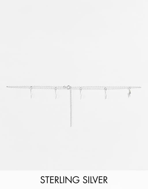 Kingsley Ryan – Naszyjnik choker ze srebra sterling z zawieszkami w kształcie piorunów