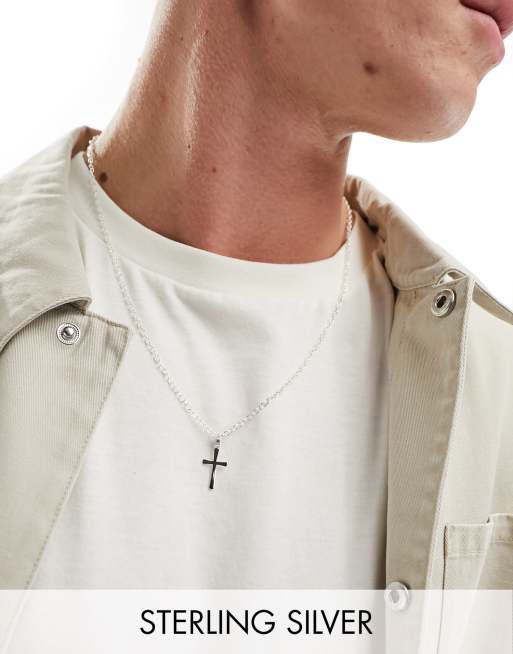 Kingsley Ryan – Naszyjnik typu choker z zawieszką w kształcie krzyża ze srebra wysokiej próby