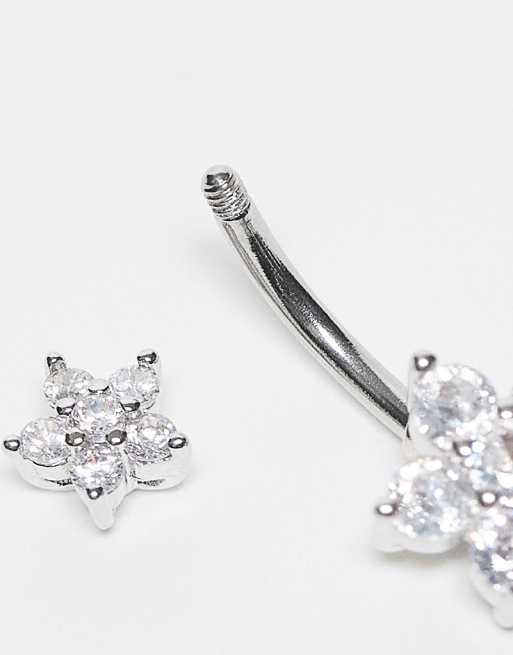 Kingsley Ryan – Navelpiercing i sterlingsilver med stenkluster, 3 av 3