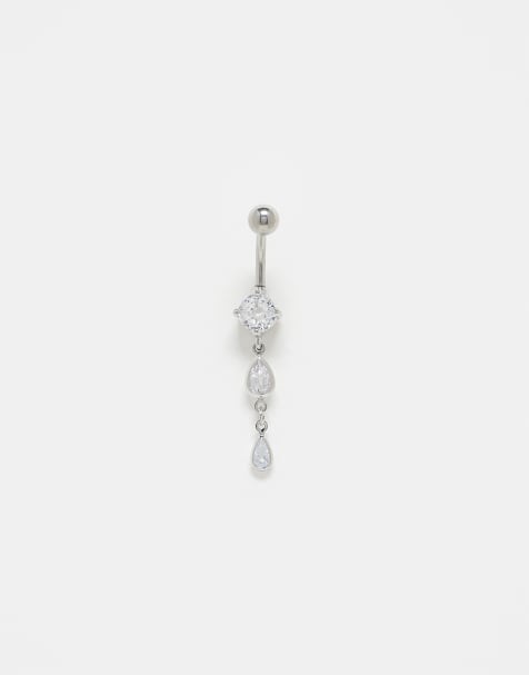 Kingsley Ryan – Navelpiercing med flera droppformade stenar - view 1
