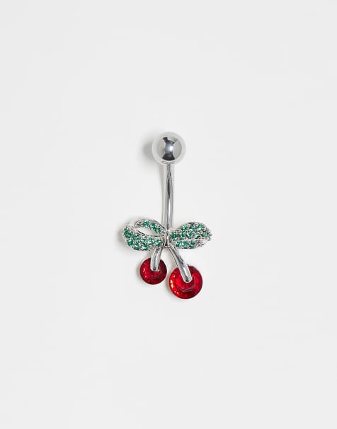 Kingsley Ryan - Navelpiercing van staal met kersjes - view 1