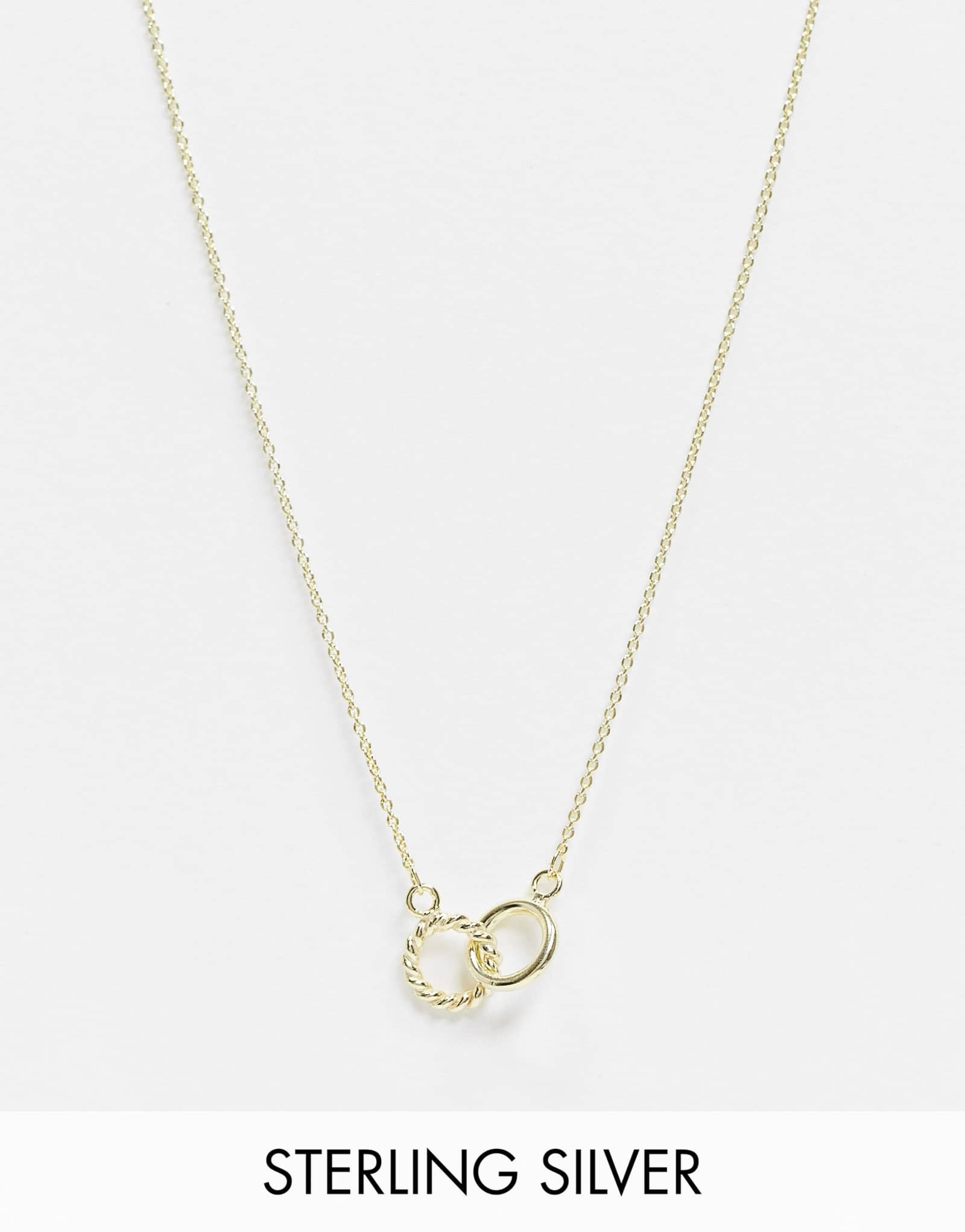 Колье Kingsley Ryan из чистого серебра с золотой пластиной и подвеской в виде двойного круга