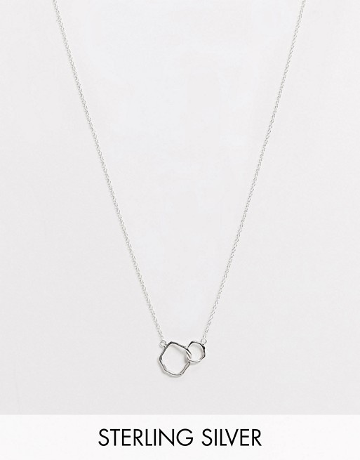 Kingsley Ryan necklace with asymmetric circle double pendant in sterling silver