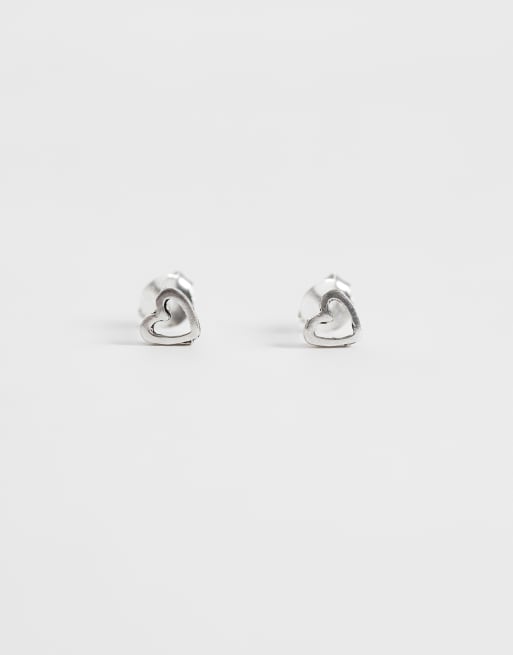 Kingsley Ryan – Ohrstecker aus Sterlingsilber mit ausgeschnittenem Herzdesign, 4 von 4