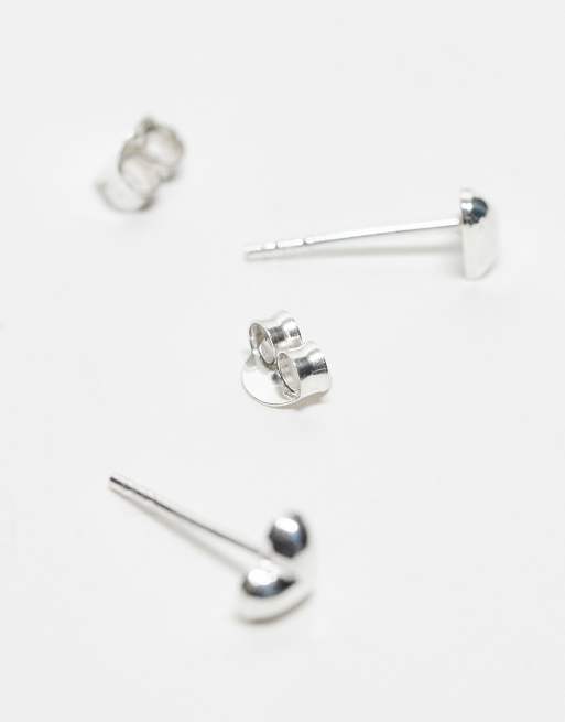 Kingsley Ryan – Ohrstecker aus Sterlingsilber mit gepufftem Herzdesign, 3 von 3