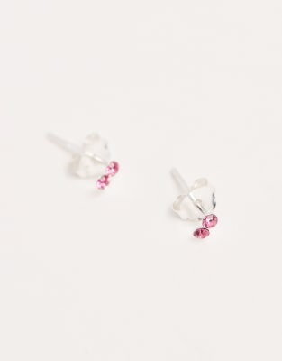 Kingsley Ryan - Ohrstecker aus Sterlingsilber mit zwei Zirkoniasteinen in Rosa