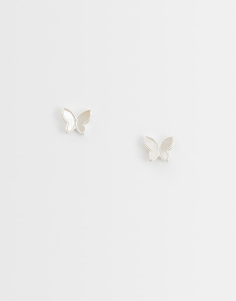 Kingsley Ryan – Ohrstecker in Sterlingsilber mit Emaille-Schmetterling - view 1