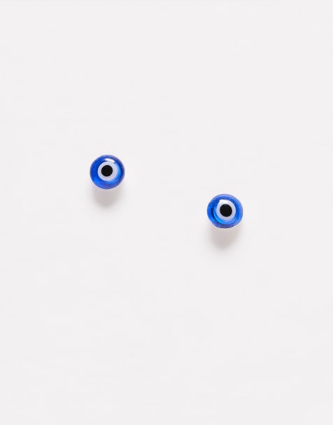 Kingsley Ryan – Ohrstecker mit Evil-Eye-Schmuckstein in Blau - view 1