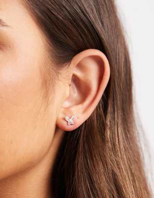 Kingsley Ryan - Ohrstecker mit Schmetterlingsdesign und Schmuckstein-Silber