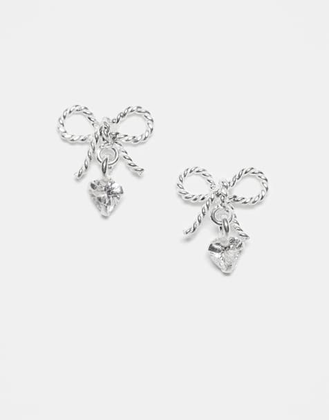 Kingsley Ryan - Oorknopjes met strikje en zirkonia steentjes in sterling zilver - view 1