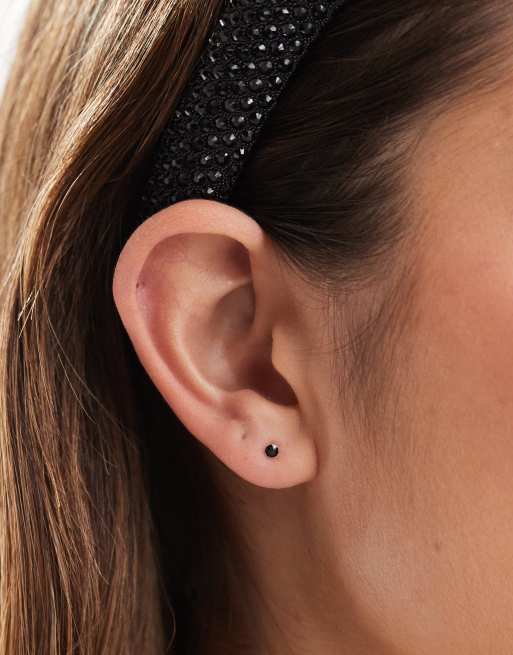 Kingsley Ryan - Oorknopjes van 2,5mm met zwarte siersteentjes in sterling zilver