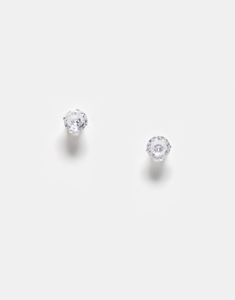 Kingsley Ryan - Oorknopjes van 6mm met kristallen siersteentjes in sterling zilver - view 1