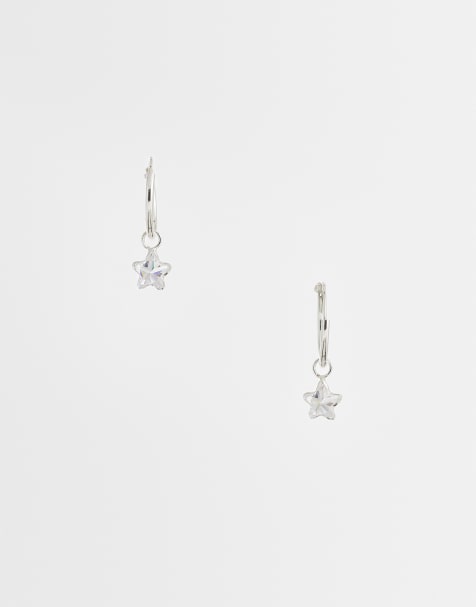 Kingsley Ryan - Oorringen met sterhangertjes in sterling zilver - view 1