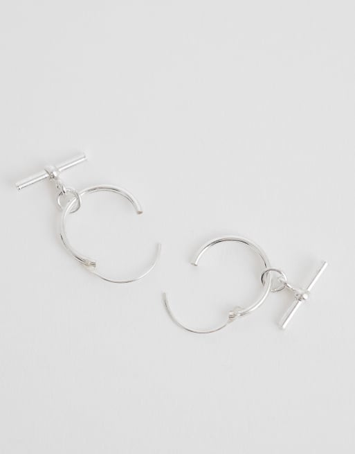 Kingsley Ryan - Oorringen met T-staafhangertje in sterling zilver, 4 van 4