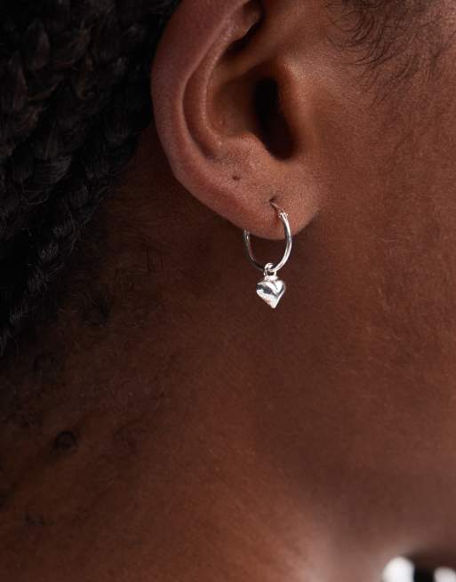 Kingsley Ryan - Oorringen van 12 mm met hartvormig hangertje van echt zilver, 3 van 3