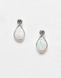 [Kingsley Ryan] Kingsley Ryan opal teardrop stud earrings in sterling silver No Size White
