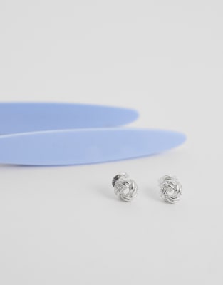 Kingsley Ryan Open Knot Stud In Silver