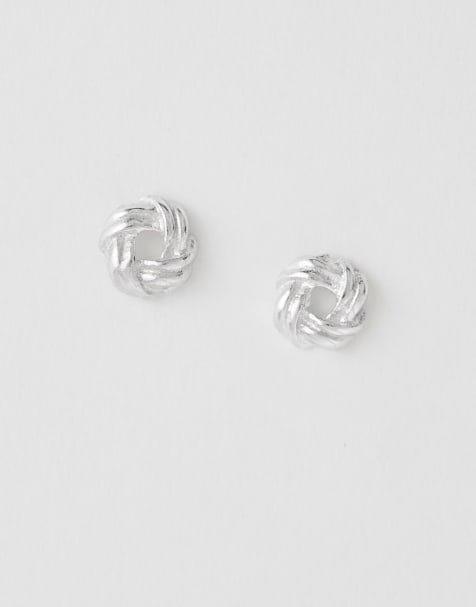 Kingsley Ryan open knot studs in sterling silver - view 1