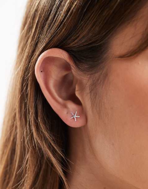 Kingsley Ryan - Orecchini a bottone a forma di stellina in argento sterling - view 1