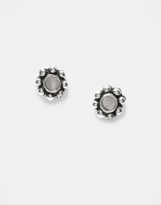 Kingsley Ryan - Orecchini a bottone in argento sterling a forma di fiore rotondo - view 1