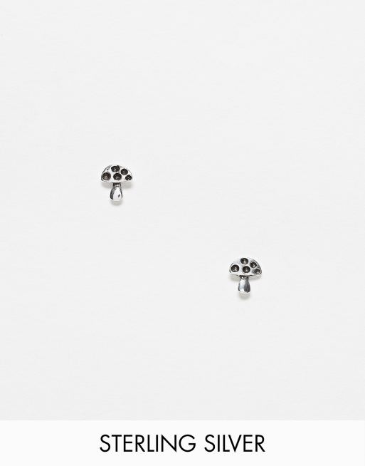 Kingsley Ryan - Orecchini a bottone in argento sterling a forma di funghi