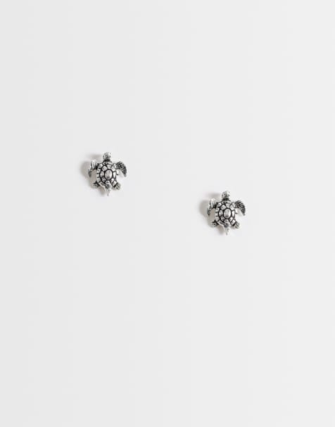 Kingsley Ryan - Orecchini a bottone in argento sterling a forma di tartaruga - view 1