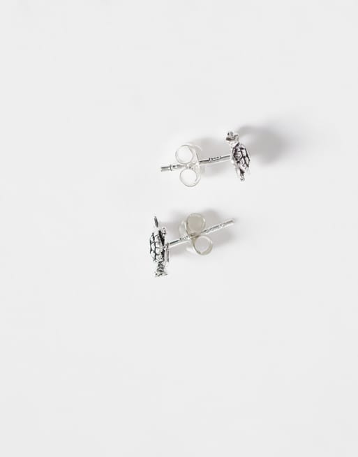 Kingsley Ryan - Orecchini a bottone in argento sterling a forma di tartaruga, 3 di 4