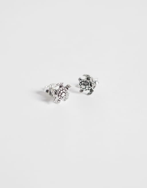 Kingsley Ryan - Orecchini a bottone in argento sterling a forma di tartaruga, 4 di 4