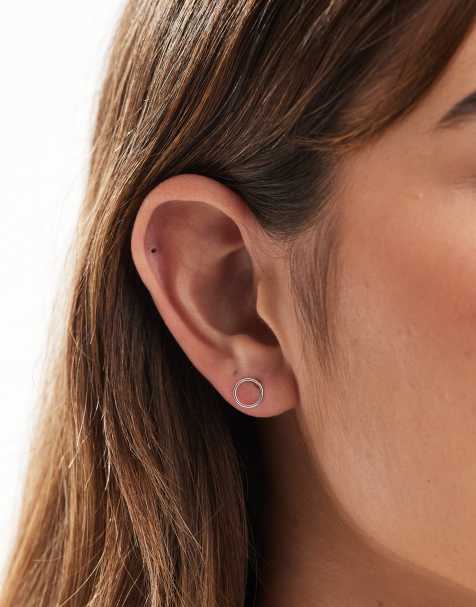 Kingsley Ryan - Orecchini a bottone in argento sterling a forma di X e 0 - view 1