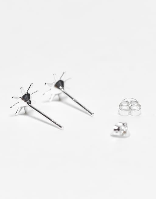 Kingsley Ryan - Orecchini a bottone in argento sterling con cristalli a forma di stelle, 3 di 3