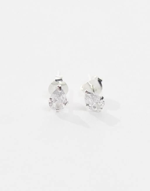 Kingsley Ryan - Orecchini a bottone in argento sterling con cristallo a goccia, 2 di 4