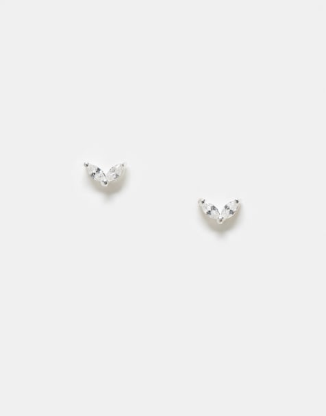 Kingsley Ryan - Orecchini a bottone in argento sterling con design a petalo doppio - view 1