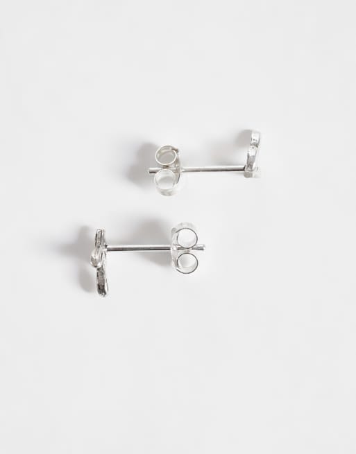 Kingsley Ryan - Orecchini a bottone in argento sterling con design a petalo, 3 di 4