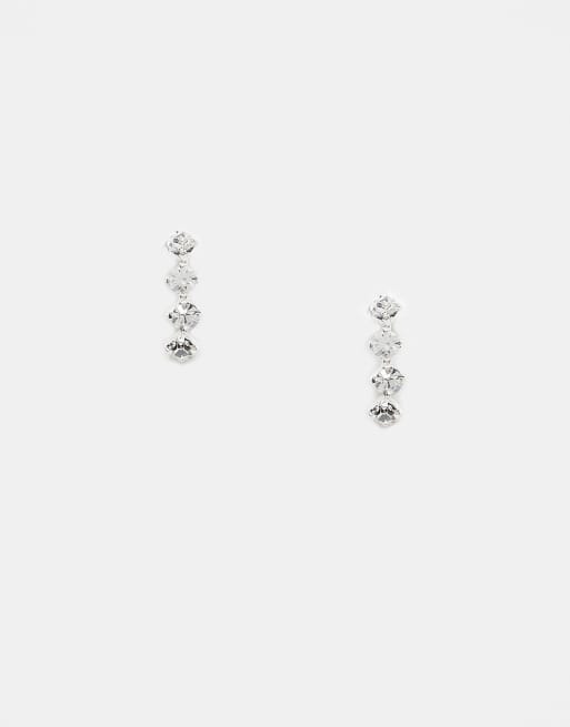 Kingsley Ryan - Orecchini a bottone in argento sterling con design triplo con zirconia cubica