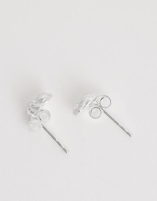 Kingsley Ryan - Orecchini a bottone in argento sterling con nodo aperto, 4 di 4