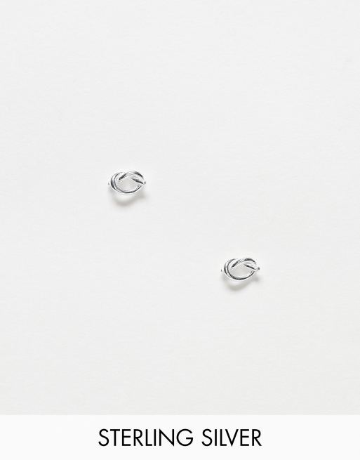 Kingsley Ryan - Orecchini a bottone in argento sterling con nodo