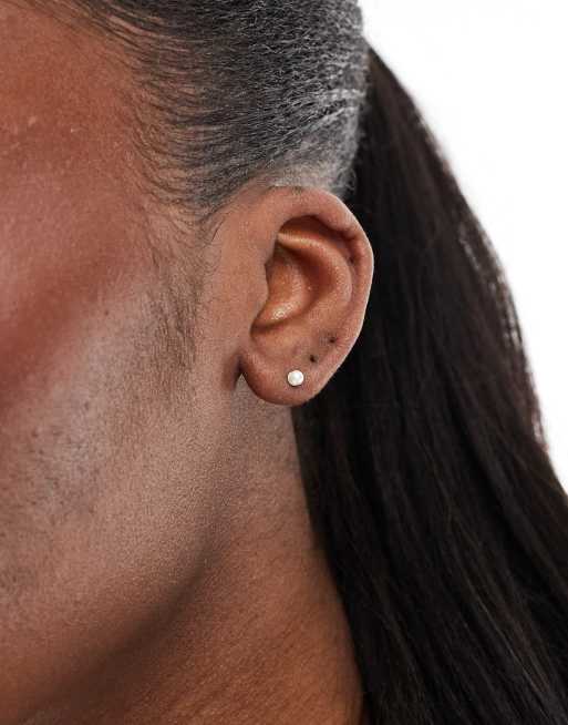 Kingsley Ryan - Orecchini a bottone in argento sterling con perla da 3 mm