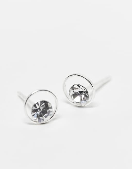 Kingsley Ryan - Orecchini a bottone in argento sterling con pietra e cut-out, 2 di 3