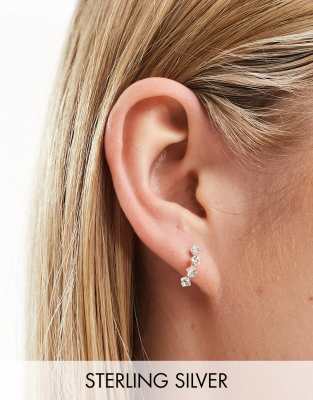 Kingsley Ryan - Orecchini a bottone in argento sterling con zirconia cubica