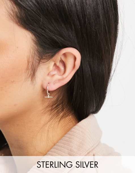 Kingsley Ryan - Orecchini a cerchio con barretta in argento sterling - view 1